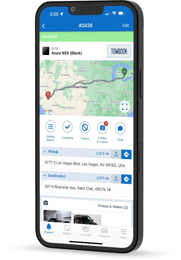 Towbook iOS app